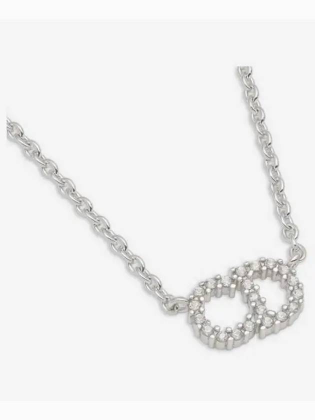 Claire D Rune White Crystal Necklace Silver Dior