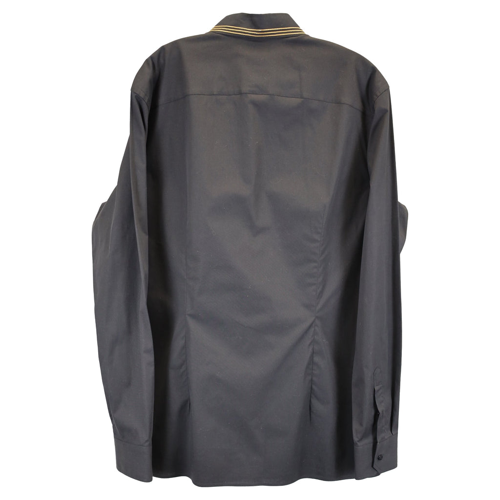 Fendi Italian-Style Collar Shirt In Black Cotton