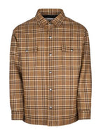 CELINE Check Overshirt Jacket Camel