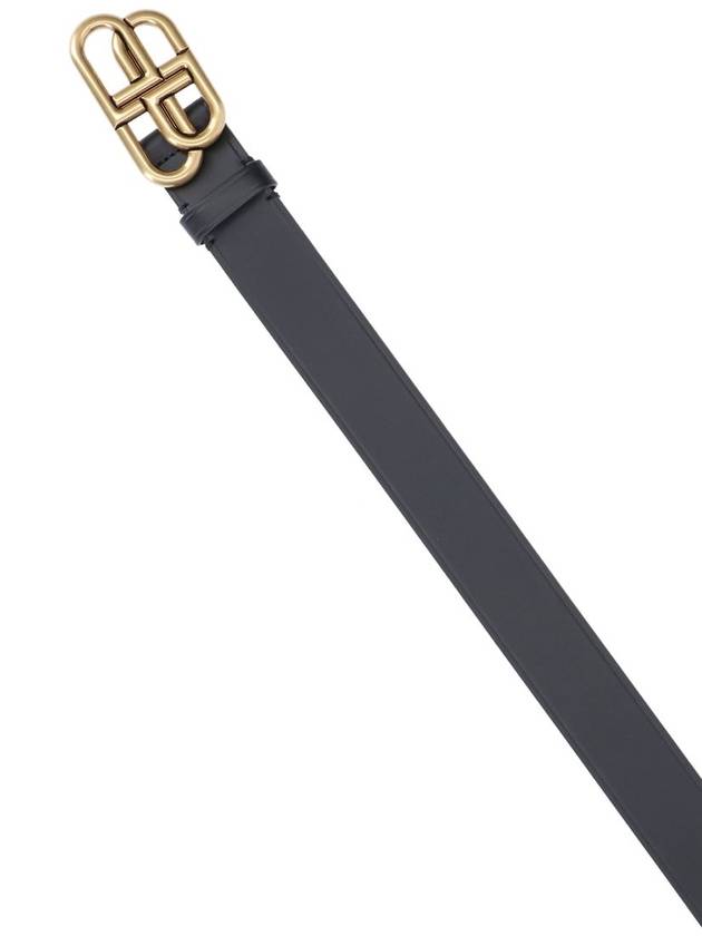 Balenciaga BB Logo Leather Belt Black