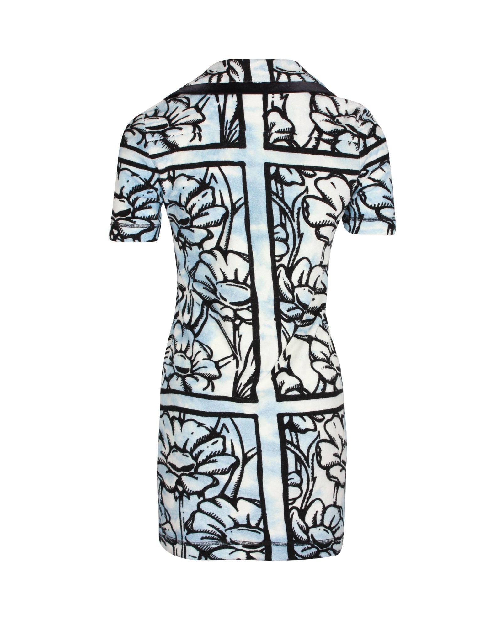 Fendi x Joshua Vides Edition Terrycloth Short Dress in Blue Print Cotton