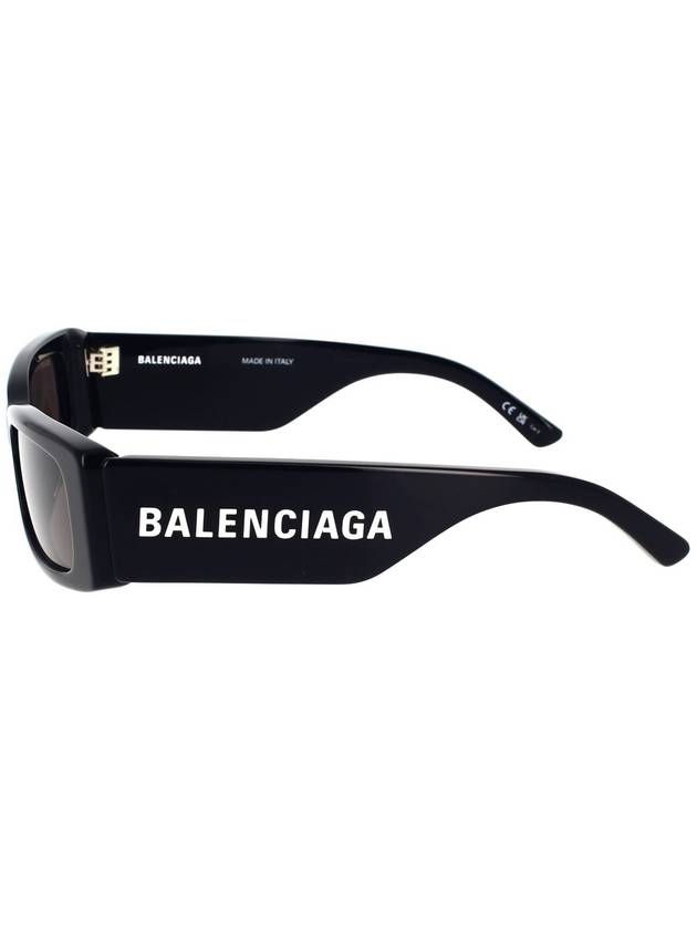Balenciaga Eyewear Logo Print Rectangular Frame Sunglasses Black