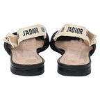 Dior J'adior Slingback Flats in Black Cotton