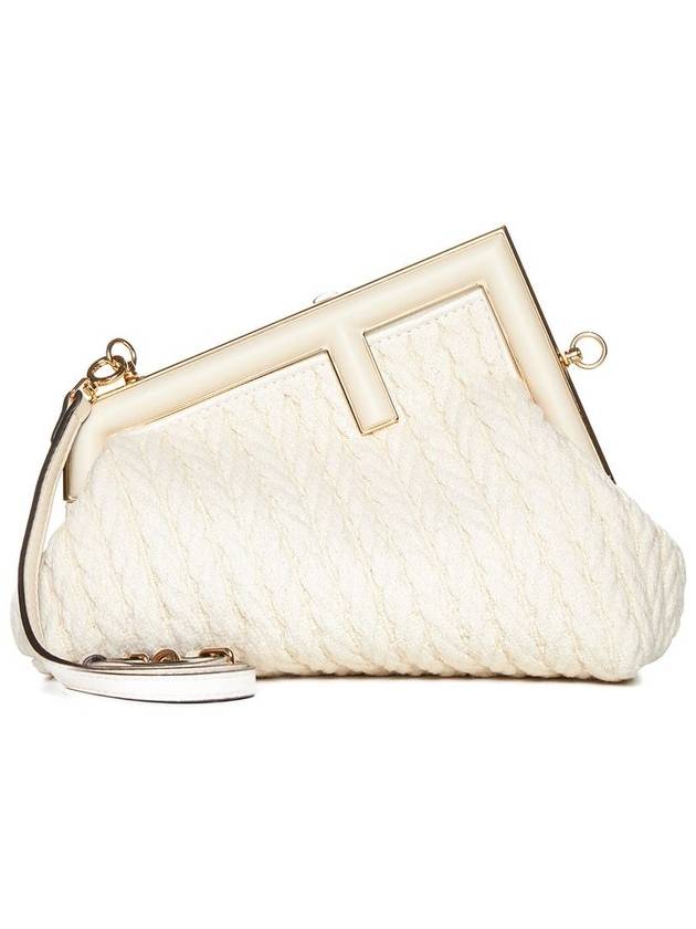 Fendi braided fabric oversized clutch bag white