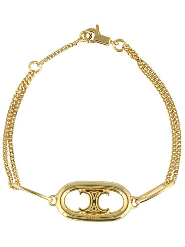 CELINE Triomphe Brass Bracelet Gold