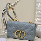 DIOR SMALL CARO BAG GRAY SUPPLE CANNAGE CALFSKIN