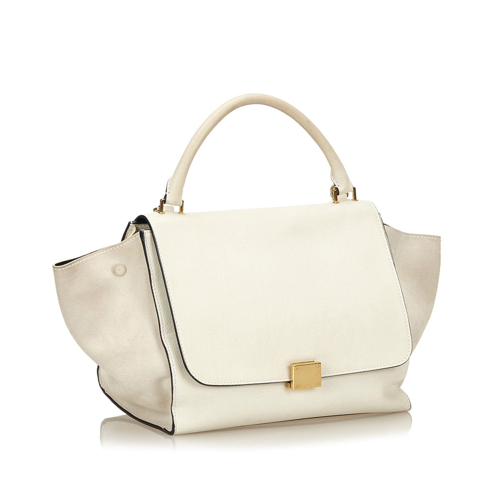 CELINE Trapeze Suede and Calf Leather Bag