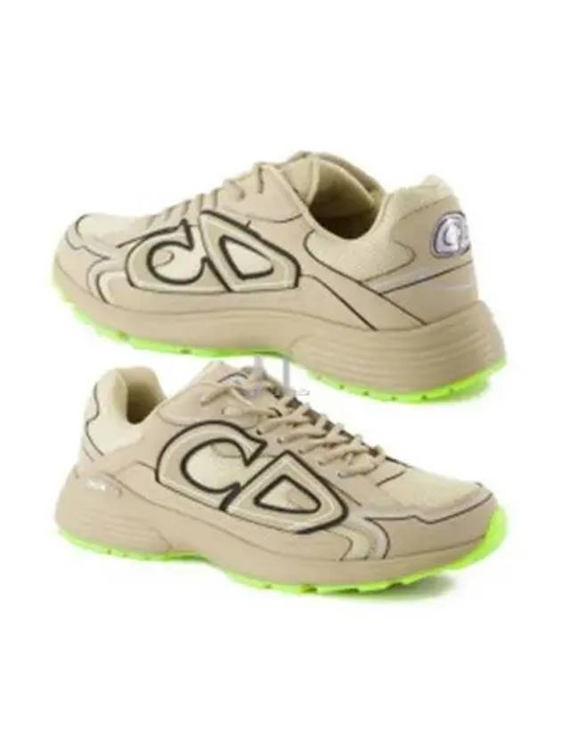 B30 CD Logo Patch Technical Fabric Low Top Sneakers Beige Dior