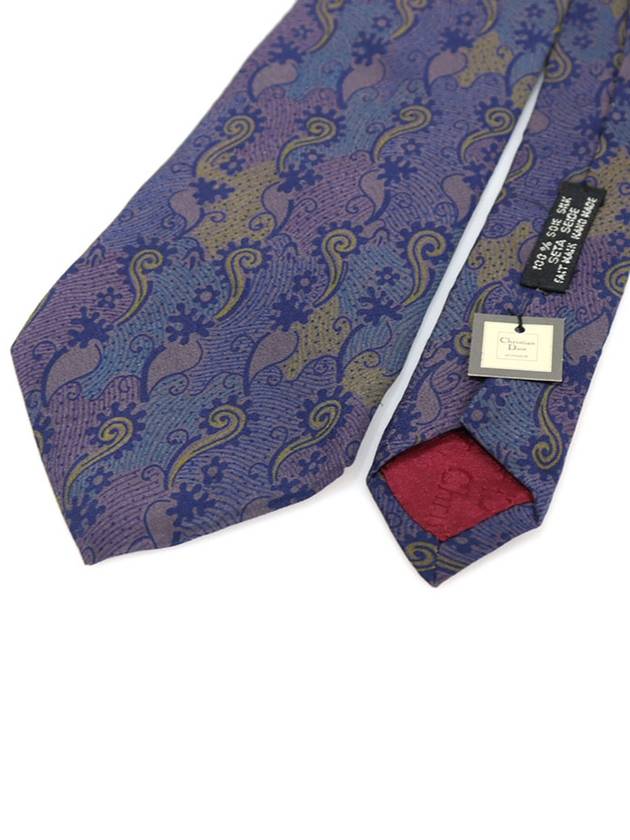 100 silk blue purple pattern tie Dior