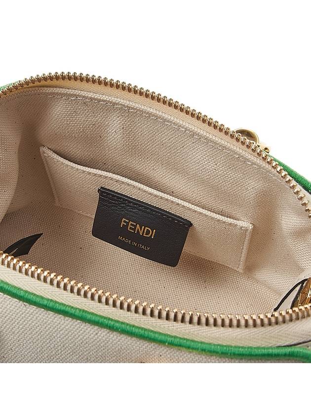 Fendi By The Way Small Canvas Tote Bag Green White