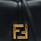 Fendi Black Leather Small C'mon Flap Shoulder Bag