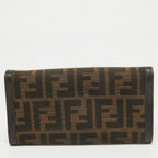 Fendi Zucca Canvas And Leather Flap Continental Wallet
