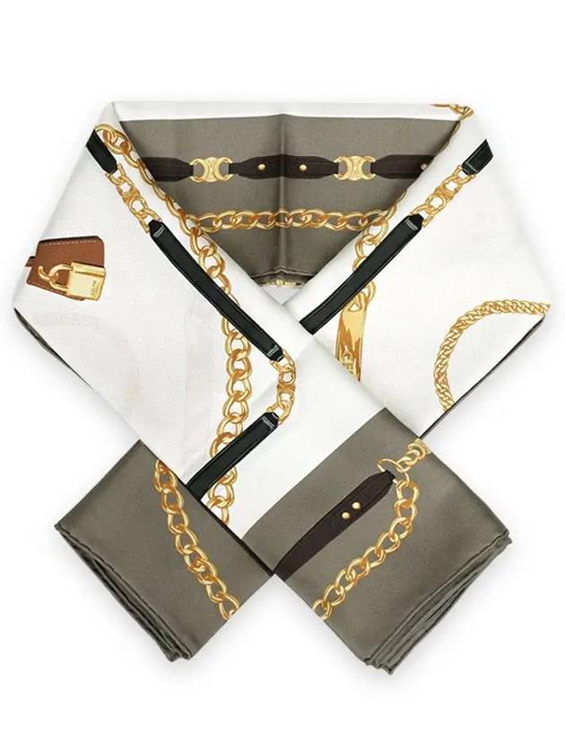 CELINE Coat Of Arms Square Silk Twill Scarf