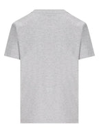 Fendi Lettering Embroidered Short Sleeve Cotton T-Shirt Grey