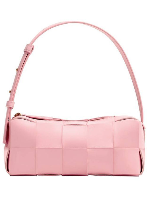 Bottega Veneta Brick Cassette Intrecciato Small Shoulder Bag Pink