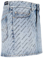 Balenciaga short skirt 744972 TQW66 4141 ICED BLUE