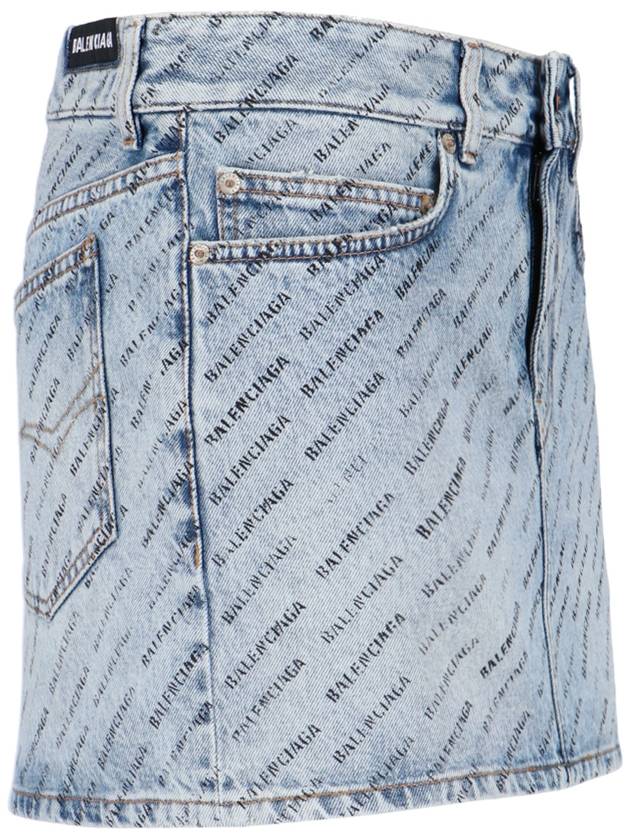 Balenciaga short skirt 744972 TQW66 4141 ICED BLUE