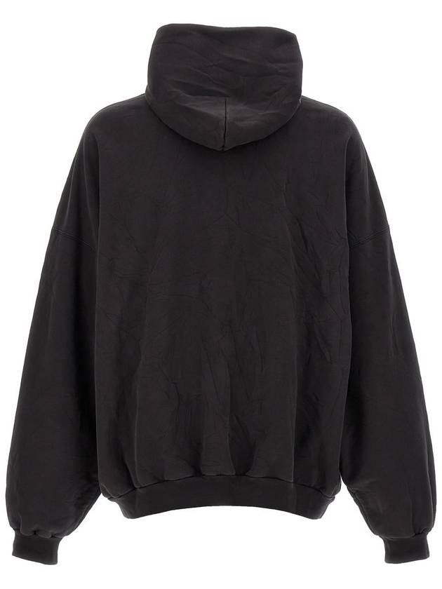 Balenciaga Paris Logo Print Hoodie Black