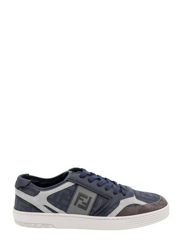 Fendi Step Leather Low Top Sneakers Blue
