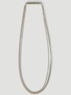 Bottega Veneta Double Curb Chain Logo Necklace Silver