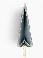 Lady Compact Cannage Zipper Lambskin Card Wallet Cloud Blue Dior