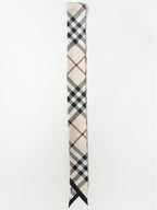 Burberry Skinny Check Silk Scarf Beige