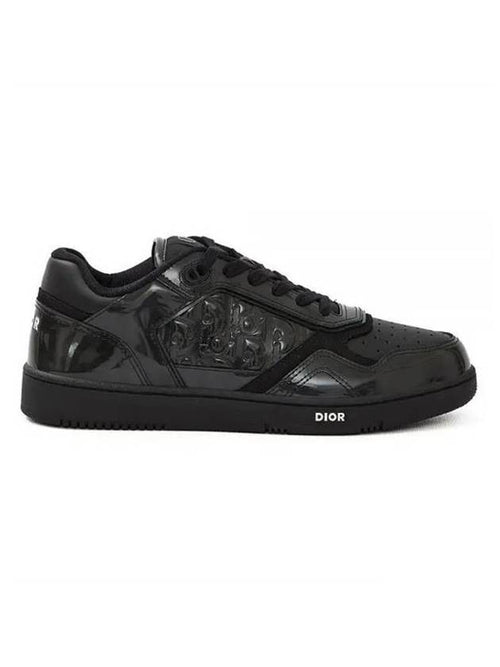 B27 Oblique Gravity Leather Low Top Sneakers Black Dior