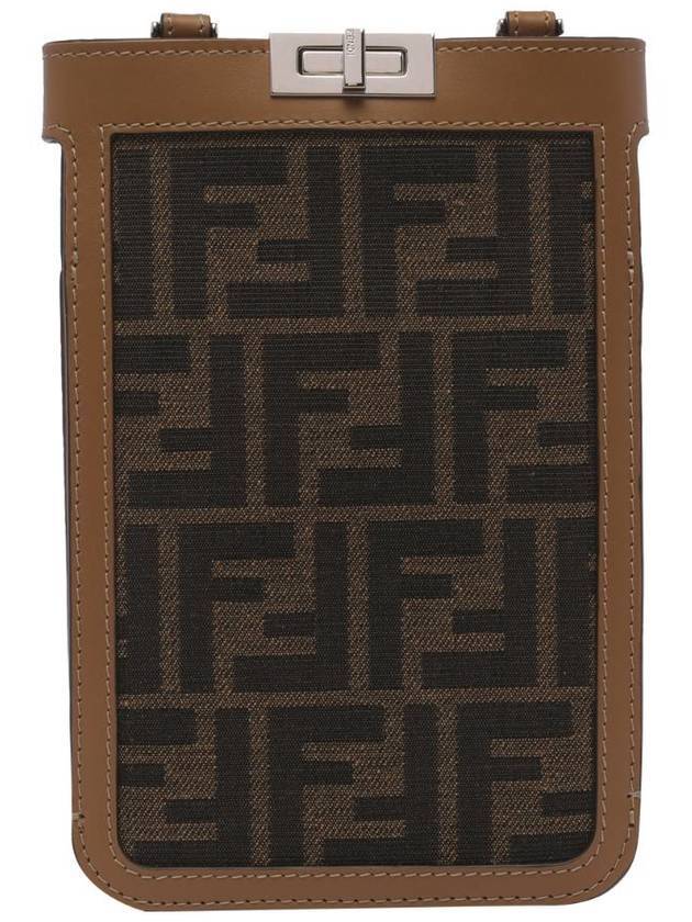Fendi Peekaboo Phone Case Cross Bag Brown