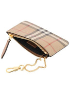 Burberry Check Strap Card Wallet Archive Beige