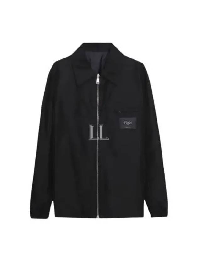 Fendi Nylon Reversible Zip-Up Jacket Black