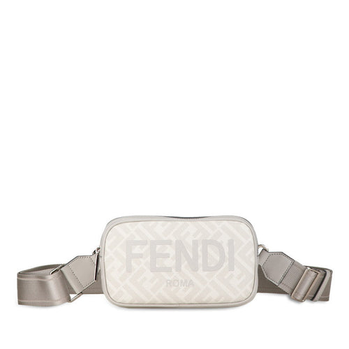 Fendi Zucca Shoulder Bag Gray PVC Leather