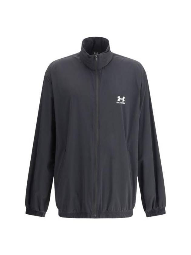 Balenciaga Men's Back Logo Zip-Up Jacket Black