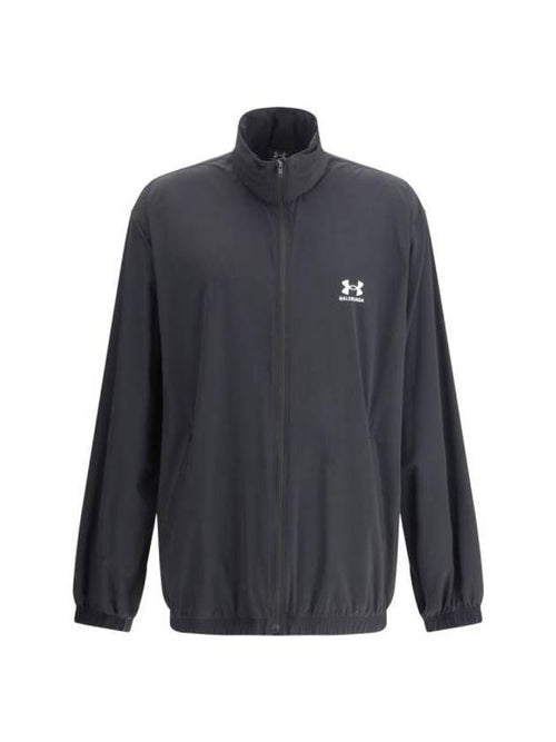 Balenciaga Men's Back Logo Zip-Up Jacket Black