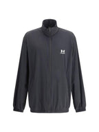 Balenciaga Men's Back Logo Zip-Up Jacket Black