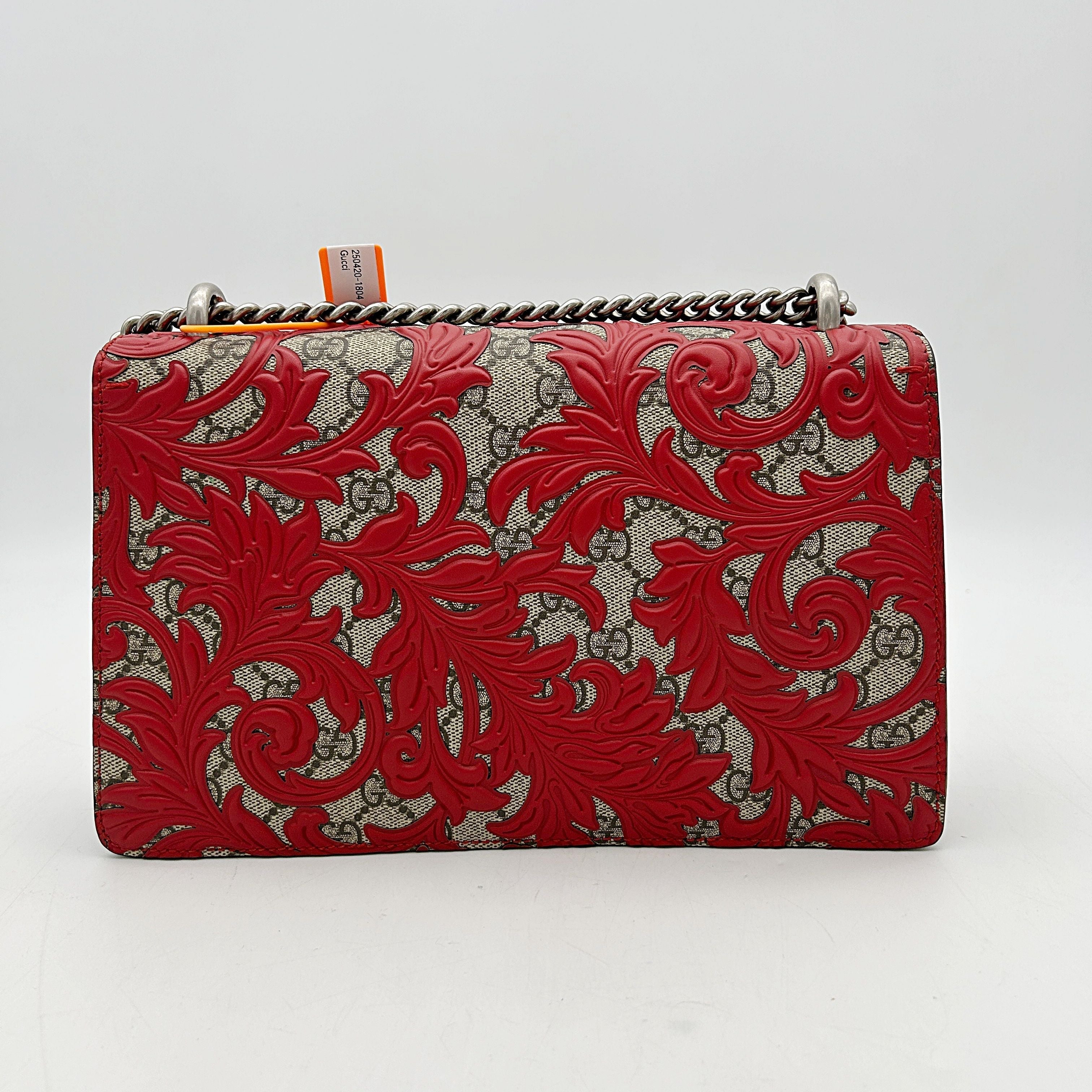 GUCCI GG Supreme Monogram Arabesque Small Dionysus Shoulder Bag Hibiscus Red 2504201804