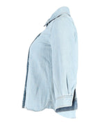 Chloe 3/4 Sleeve Shirt in Light Blue Denim
