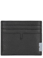 Burberry Grained Leather Card Wallet Black