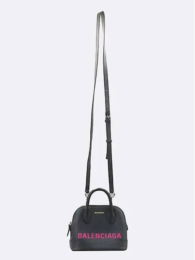 Balenciaga 525050 Black Leather Logo Printing Bill Top Tote Bag Shoulder Strap
