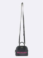 Balenciaga 525050 Black Leather Logo Printing Bill Top Tote Bag Shoulder Strap