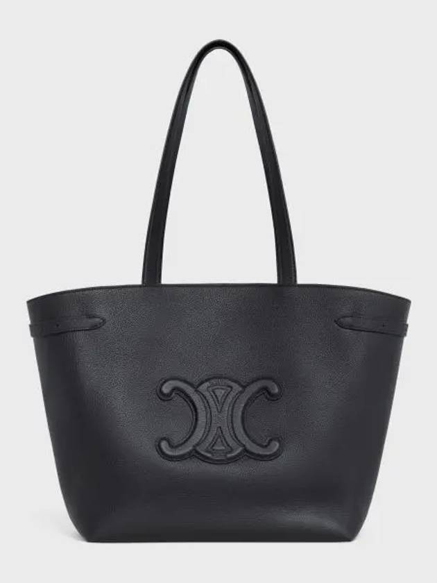 CELINE Cabas Anais Cuir Grain Calfskin Shoulder Bag Black