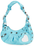 Balenciaga Le Cagole XS Lambskin Shoulder Bag Light Blue