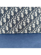 Oblique Jacquard A4 Pouch Clutch Bag Beige Black Dior