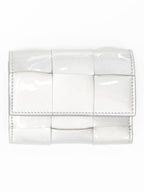 Bottega Veneta Intrecciato Half Wallet Silver