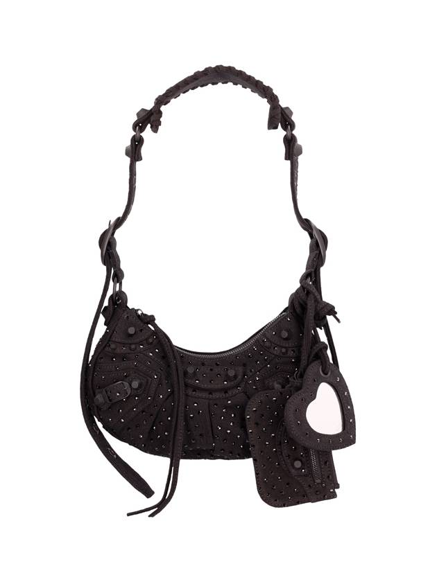 Balenciaga Le Cargol XS Canvas Shoulder Bag Black