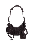 Balenciaga Le Cargol XS Canvas Shoulder Bag Black