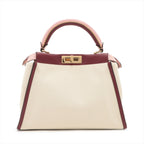 Fendi Peekaboo Regulator Canvas  Leather 2WAY Handbag Beige 8BN290