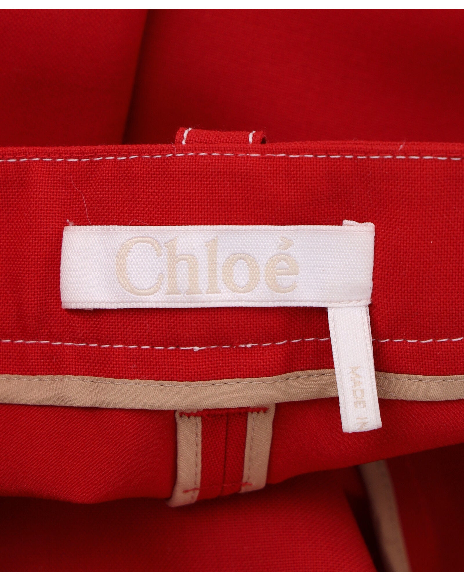 Chloe Boot Cut Trousers in Red Polyester