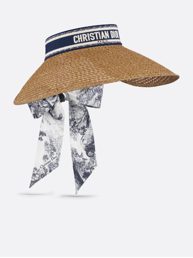 Riviera D Ocean Micha Scarf Visor Navy Dior