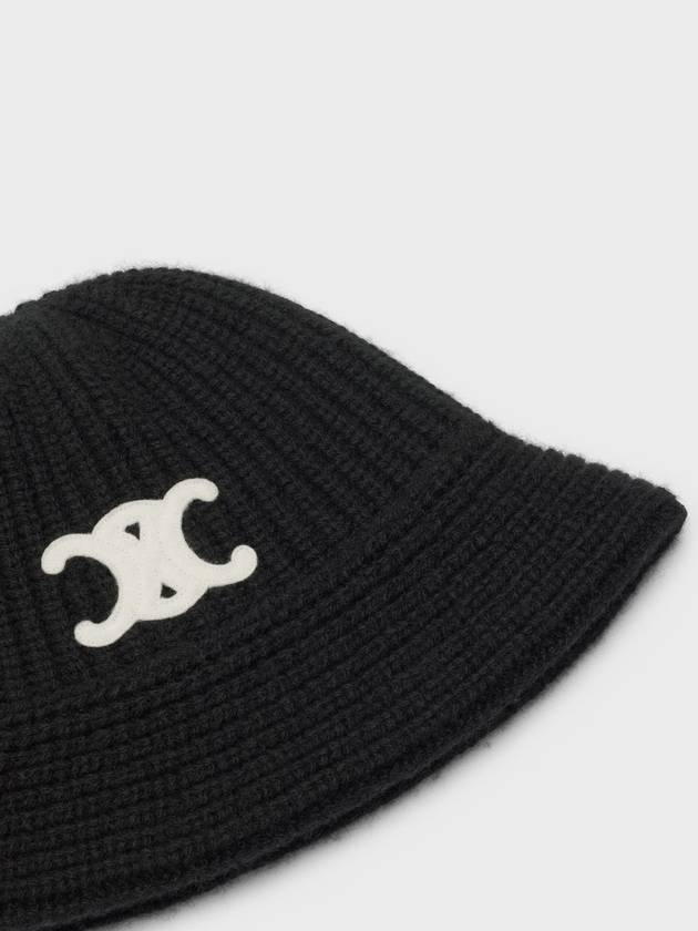 CELINE Seamless Cashmere Bucket Hat Black