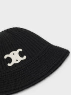 CELINE Seamless Cashmere Bucket Hat Black
